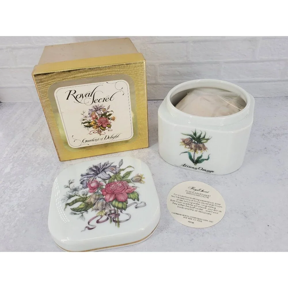Vintage‎ Royal Secret Porcelain Bath Powder Cache 6.5oz Sealed Germaine Monteil